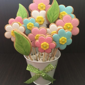image for a Intro To Cookie Decorating including a Spring 'Cookie Bouquet'