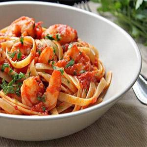 image for a (No Longer Available) An Elegant Italian Dinner Menu featuring Shrimp Fra Diavolo