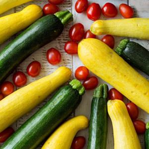 image for a FREE DEMO: Seasonal Produce From the Farmers Market featuring Zucchini & Tomatoes